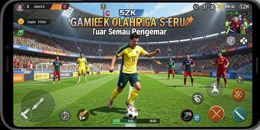 Screenshot 5ZK menampilkan aksi gameplay olahraga yang intens.