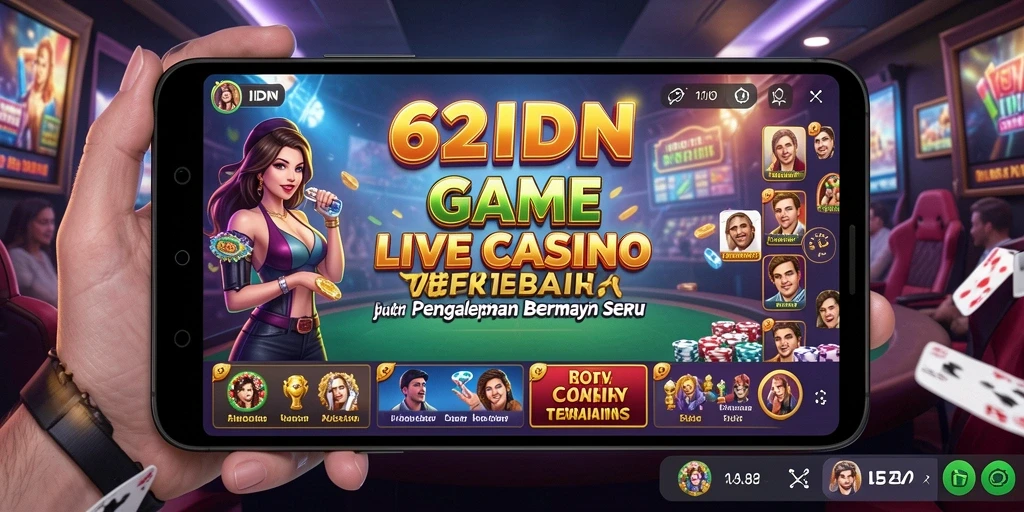 Screenshot 62IDN menampilkan permainan Live Casino yang seru dan interaktif.