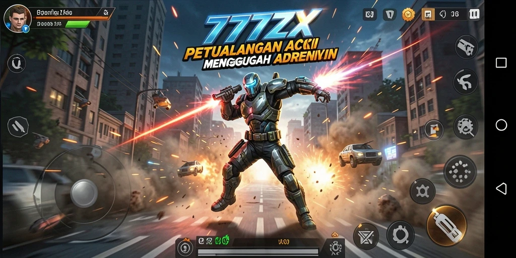 Gameplay aksi seru dan menegangkan dalam 777ZX.