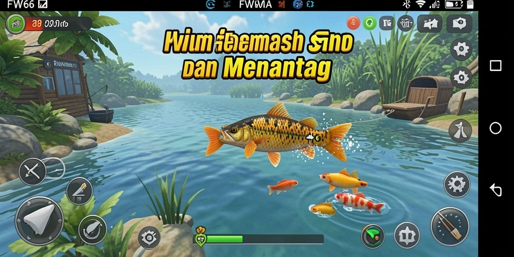 Gameplay seru dalam FW66 saat memancing ikan terbesar.