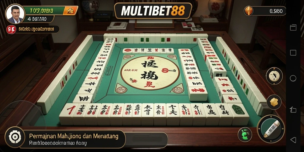 Screenshot gameplay Mahjong dalam MULTIBET88 yang menampilkan keseruan permainan.