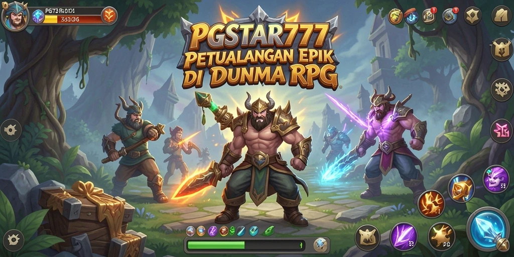 Tangkapan layar utama PGSTAR777 menunjukkan aksi pertarungan epik dalam RPG.