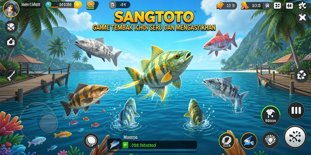 Screenshot gameplay SANGTOTO dengan aksi Tembak Ikan yang seru.